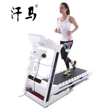 特價正品汗馬1827傢用時尚白色雙層多功能電動折疊跑步機正品工廠,批發,進口,代購