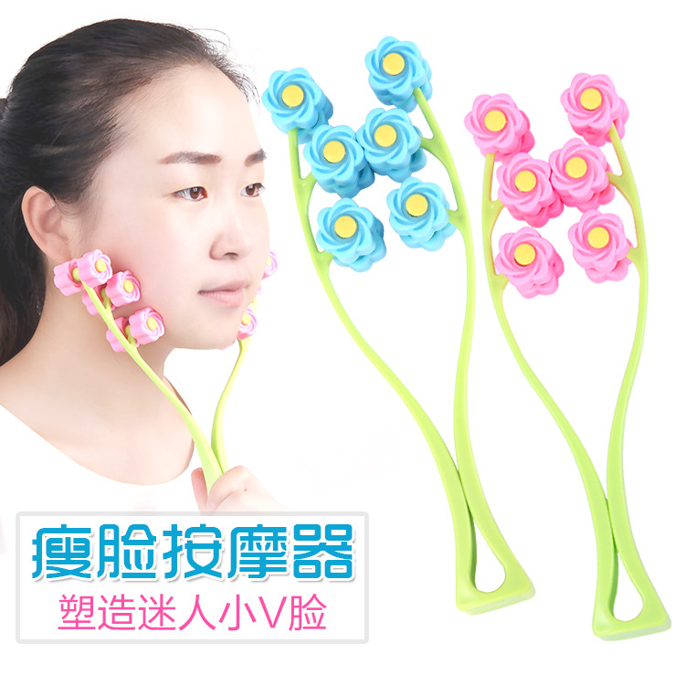 廠傢直銷手動滾輪瘦臉按摩器臉部美容機麵部V臉按摩去雙下巴工具工廠,批發,進口,代購