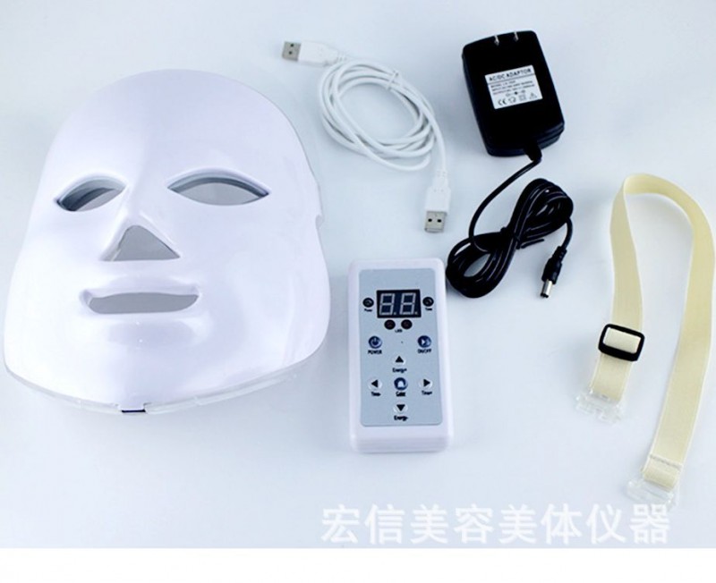 LED彩光美膚麵膜機傢用光子嫩膚美容機器七色光美白淡斑祛痘麵罩批發・進口・工廠・代買・代購