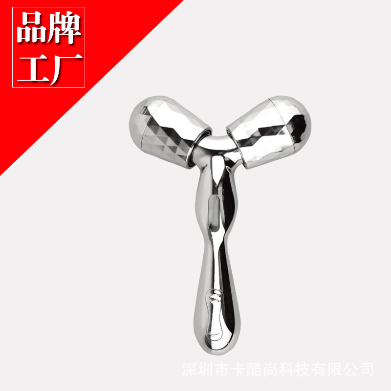 卡酷尚微電流滾輪按摩器護膚導入機緊膚瘦臉器3D雙頭美顏器廠傢工廠,批發,進口,代購