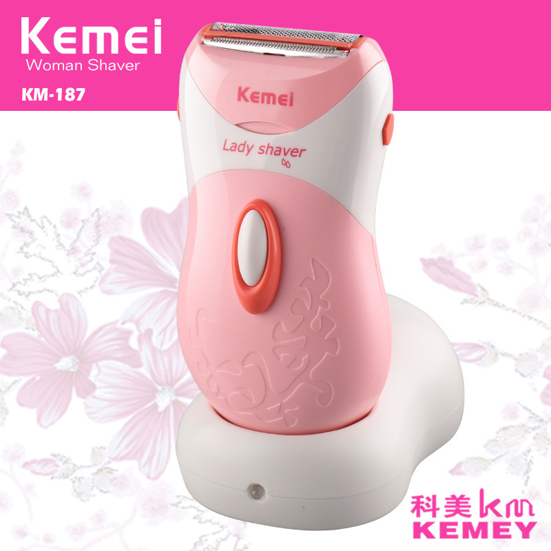 科美KM-187電動脫毛器女士剃毛器批發腋下電動剃毛刀除毛器 新款批發・進口・工廠・代買・代購