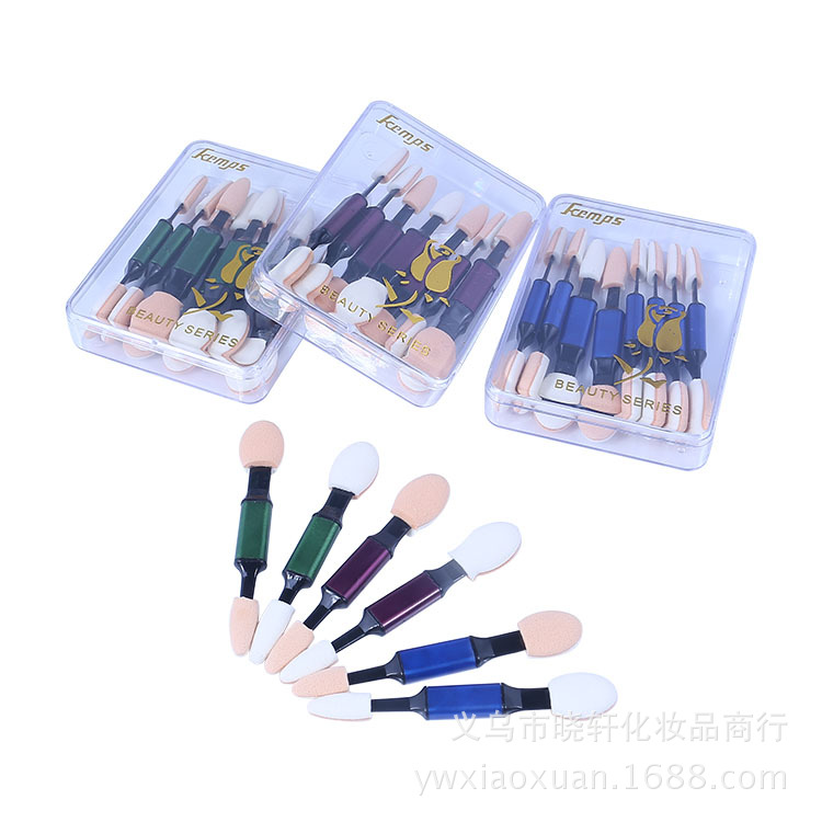 外貿批發 塑料梗海綿雙頭眼影棒 便攜款眼影刷彩妝工具化妝刷工廠,批發,進口,代購