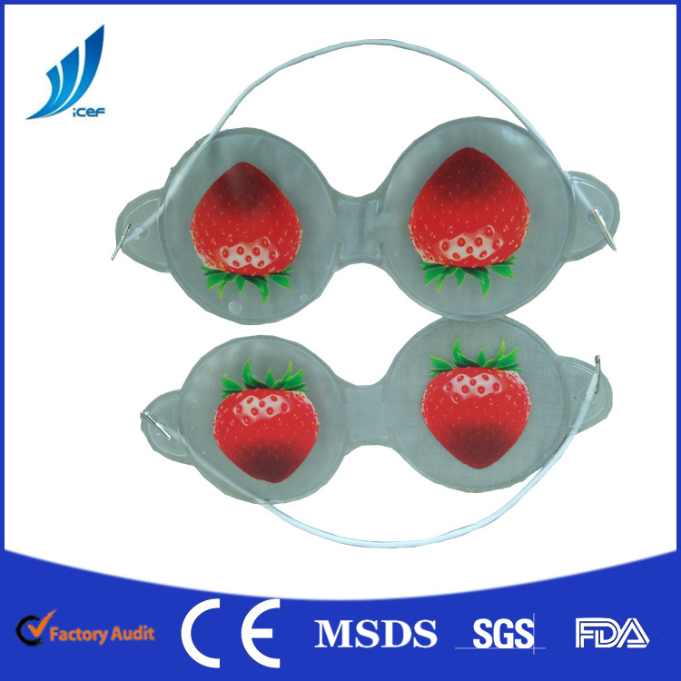 水果印刷圖案冷熱敷凝膠眼罩草莓形狀冰敷眼罩冰袋批發・進口・工廠・代買・代購