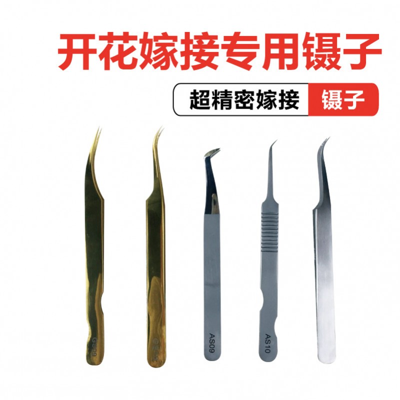 嫁接睫毛種植睫毛專用不銹鋼彎頭開花鑷子AS09AS10GS09GS10LV02工廠,批發,進口,代購